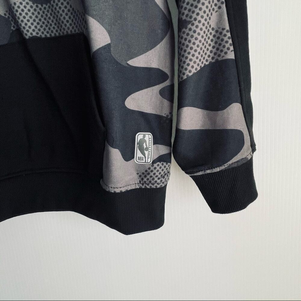 🆕NBA camo hoodie black and grey basketball youth kids boys large 14-16 pullover - Picture 3 of 9